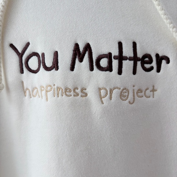Happiness Project "You Matter" Cream Graphic Hoodie XL - Picture 2 of 9